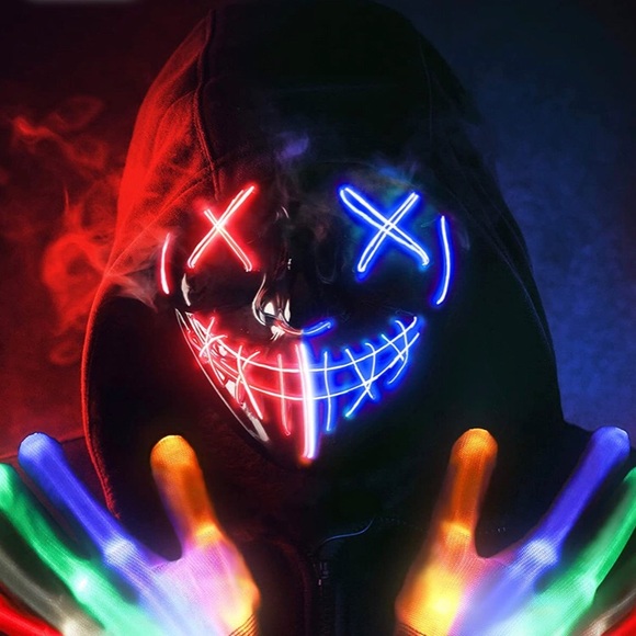 NEW Halloween Mask Skeleton, The LED Purge Light Up Costume Adult kids Men women - Picture 3 of 5